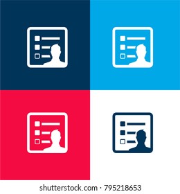 SEO report four color material and minimal icon logo set in red and blue