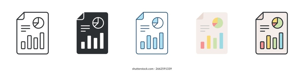Conjunto de iconos de informe SEO Colección de estilos múltiples
