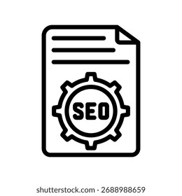 Icono de línea de informe SEO, Vector, píxel perfecto, archivo ilustrador 