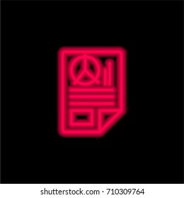 Seo report red glowing neon ui ux icon. Glowing sign logo vector