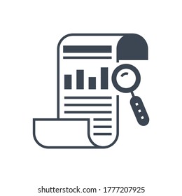 SEO Report Related Vector Glyph Icon. Isolated on White Background. Vector Illustration.