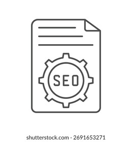 SEO Report thinline icon , vector, pixel perfect, illustrator file 