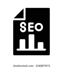 SEO report vector glyph flat icon