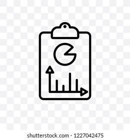 SEO report vector linear icon isolated on transparent background, SEO report transparency concept can be used for web and mobile