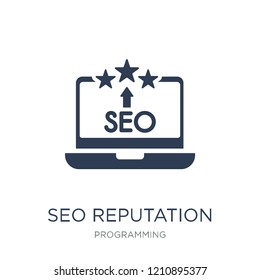 SEO Reputation icon. Trendy flat vector SEO Reputation icon on white background from Programming collection, vector illustration can be use for web and mobile, eps10