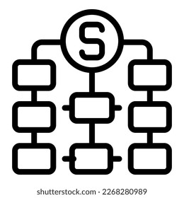 Symbolumrandung des Seo-Schemas Online-Einnahmen. Digital scannen