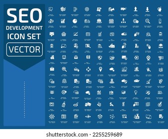 SEO Search engine optimisation vector icon set