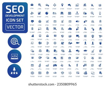 SEO Search Engine Optimisation Vector Icon Set