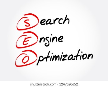 SEO - Search Engine Optimization acronym, business concept background