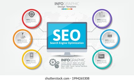 SEO search engine optimization banner web icon for business and marketing