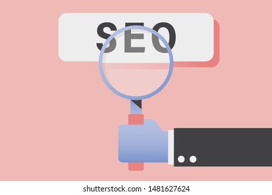 SEO, Search Engine Optimization. Business Concept Vector Illustration.