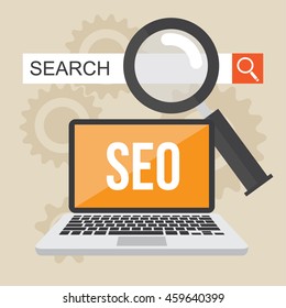 SEO , search engine optimization. business and technology design concept. vector illustration.
