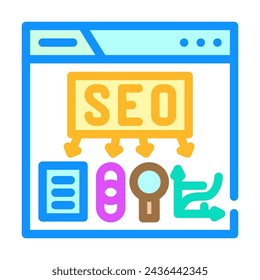 seo search engine optimization color icon vector. seo search engine optimization sign. isolated symbol illustration