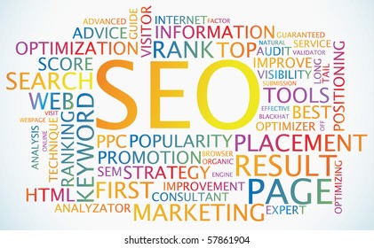 SEO - Search Engine Optimization colorful abstract poster