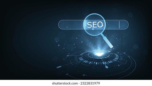 SEO, Search Engine Optimization concept. Smart search, Searching information data on internet networking concept.	