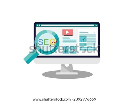 SEO Search Engine Optimization, Concept for the best promoting ranking traffic on website, optimizing your website to rank in search engines or SEO on computer screen,