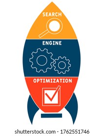 SEO : Search engine optimization. Flat illustration analytics design. infographics business concept. Internet web site promotion concept vector layout.