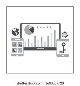 SEO. Search engine optimization with gray color