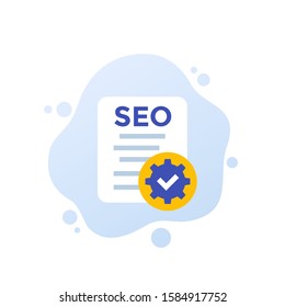 seo, search engine optimization icon, flat vector