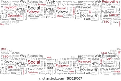 SEO - Search Engine Optimization / Internet advertising background - Vector template