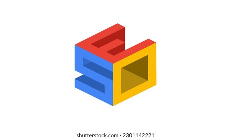 SEO (search engine optimization) isometric logo