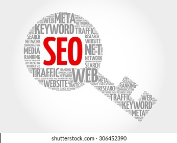 SEO - Search Engine Optimization Key word cloud, business concept