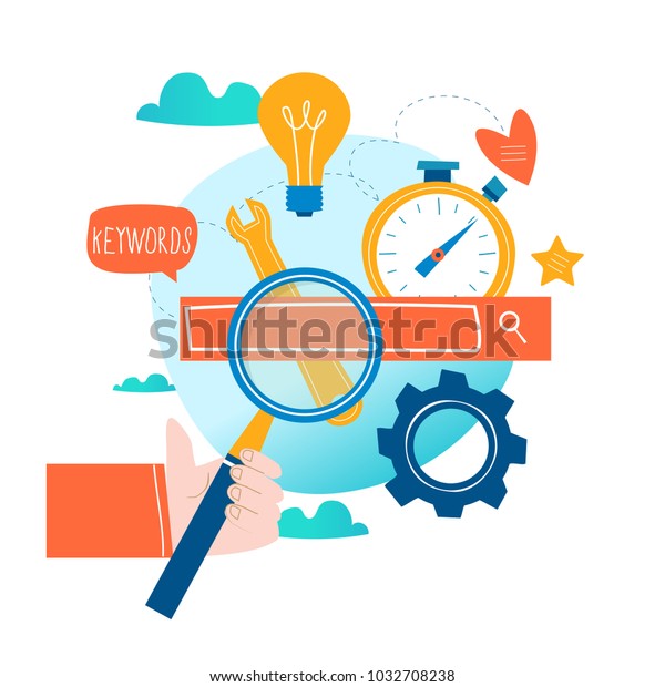 Seo Search Engine Optimization Keyword Research Stock Vector Royalty Free