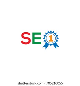 SEO search engine optimization logo with champion tag