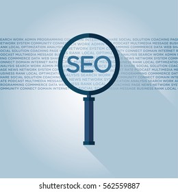 SEO (search engine optimization) magnifying glass