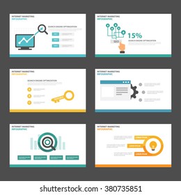 SEO search engine optimization presentation templates Infographic elements flat design set for brochure flyer leaflet marketing advertising