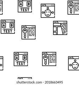 Seo Search Engine Optimization Vector Seamless Pattern Thin Line Illustration