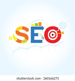 SEO. Search engine optimization ( SEO ) vector illustration concept. 