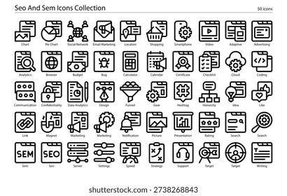 SEO Search Engine Optimization and Website Ranking Icons