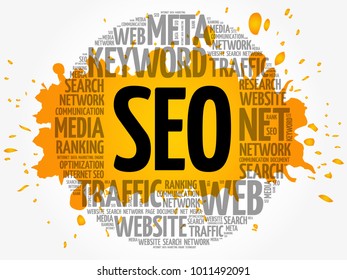 SEO (search engine optimization) word cloud business concept