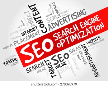 SEO (search engine optimization) word cloud business concept