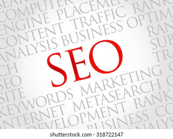 SEO (search engine optimization) word cloud business concept