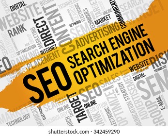 SEO - search engine optimization word cloud, business concept