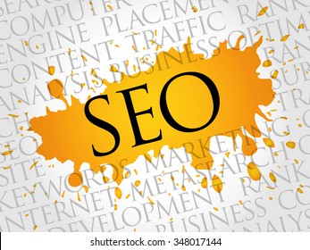 SEO - search engine optimization word cloud, business concept