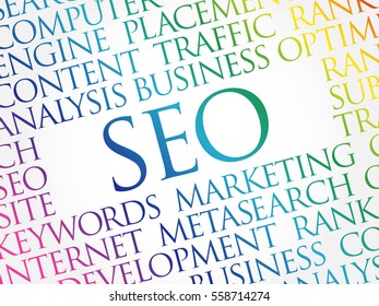 SEO (search engine optimization) word cloud business concept