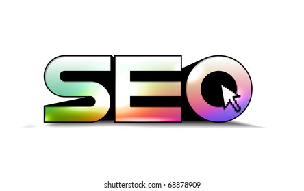SEO - Search Engine symbol with mouse curser design.
