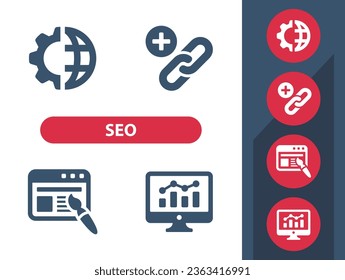 SEO, Search Engine, Web, Internet Icons. Professional, pixel perfect vector icon