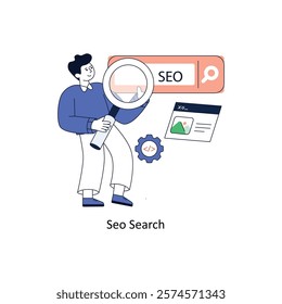 Seo Search Flat Style Design Vector illustration. Stock illustration