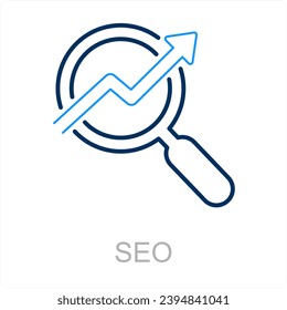 Concepto de icono de búsqueda y SEO