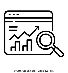 SEO Search Metrics Data Analysis Icon