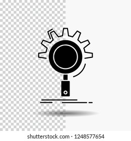 seo, search, optimization, process, setting Glyph Icon on Transparent Background. Black Icon
