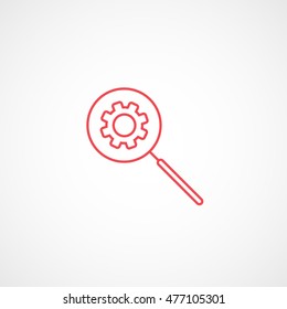 SEO Search Red Line Icon On White Background