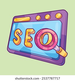 SEO Search Vector Illustration for SEO Optimization Design Element