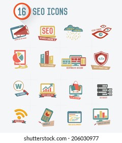 SEO Searching engine optimization icons,clean vetoer