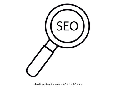 SEO searching magnifying glass black icon