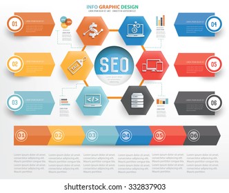 SEO and searching,web development concept info graphic design on white background,vector